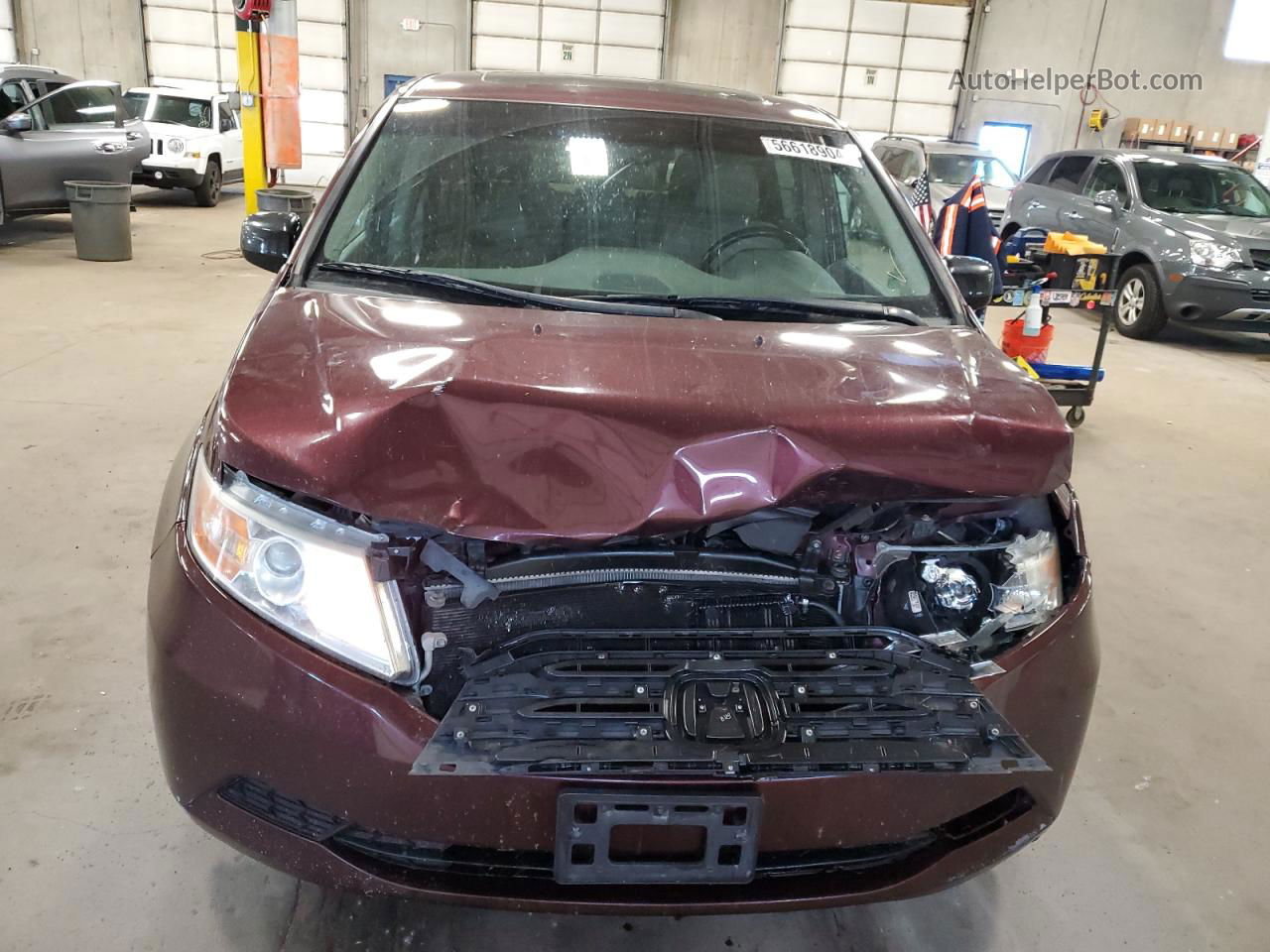 2013 Honda Odyssey Exl Burgundy vin: 5FNRL5H66DB054804