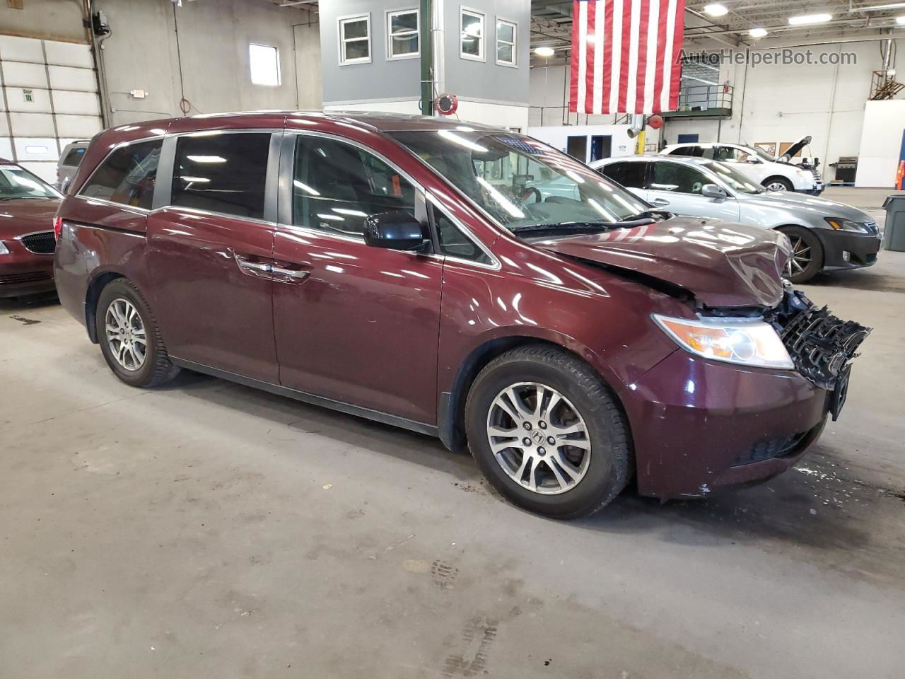 2013 Honda Odyssey Exl Burgundy vin: 5FNRL5H66DB054804