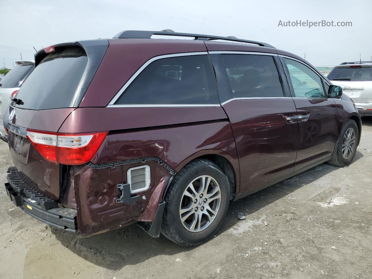 2013 Honda Odyssey Exl Burgundy vin: 5FNRL5H66DB064331