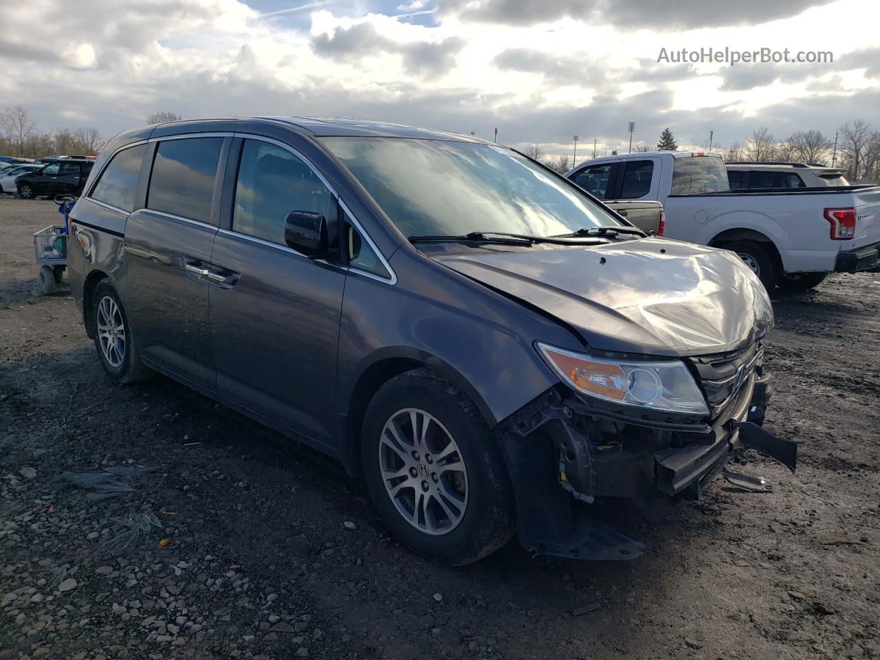 2013 Honda Odyssey Exl Gray vin: 5FNRL5H67DB031032