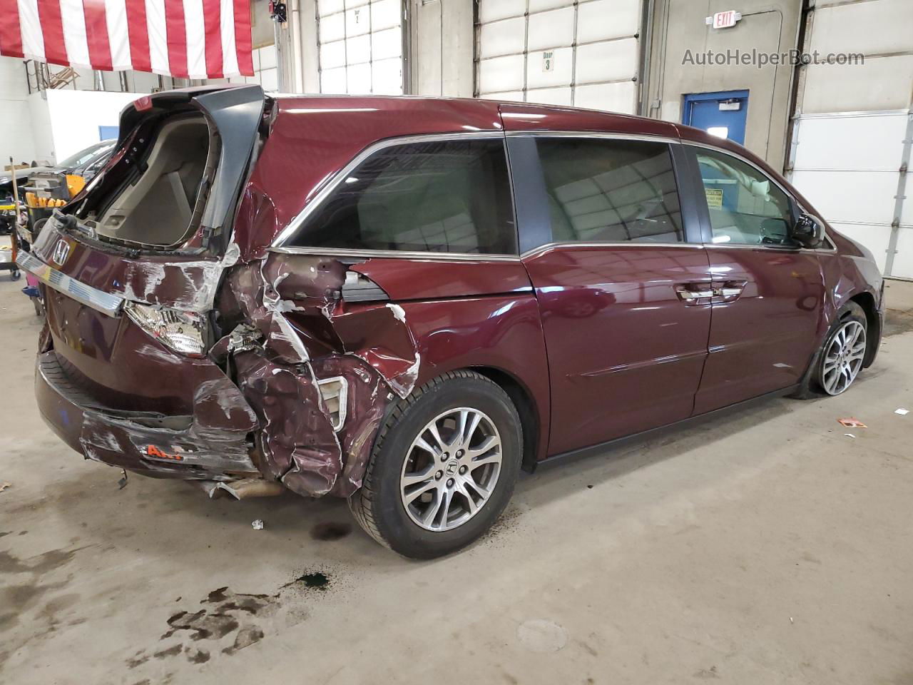 2013 Honda Odyssey Exl Burgundy vin: 5FNRL5H67DB033234