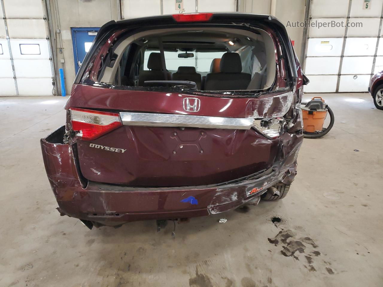 2013 Honda Odyssey Exl Burgundy vin: 5FNRL5H67DB033234