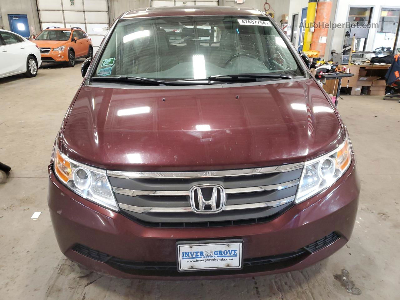 2013 Honda Odyssey Exl Burgundy vin: 5FNRL5H67DB033234