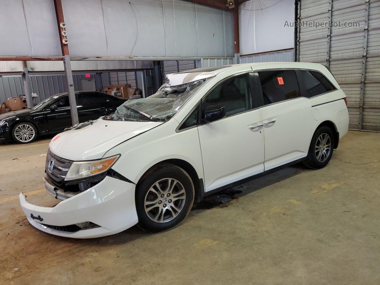 2013 Honda Odyssey Exl White vin: 5FNRL5H67DB048395