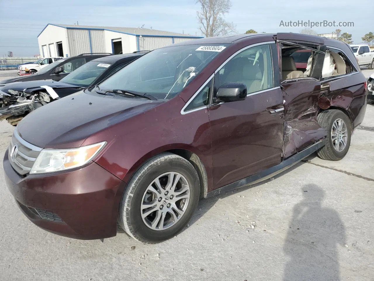 2013 Honda Odyssey Exl Бордовый vin: 5FNRL5H67DB050437