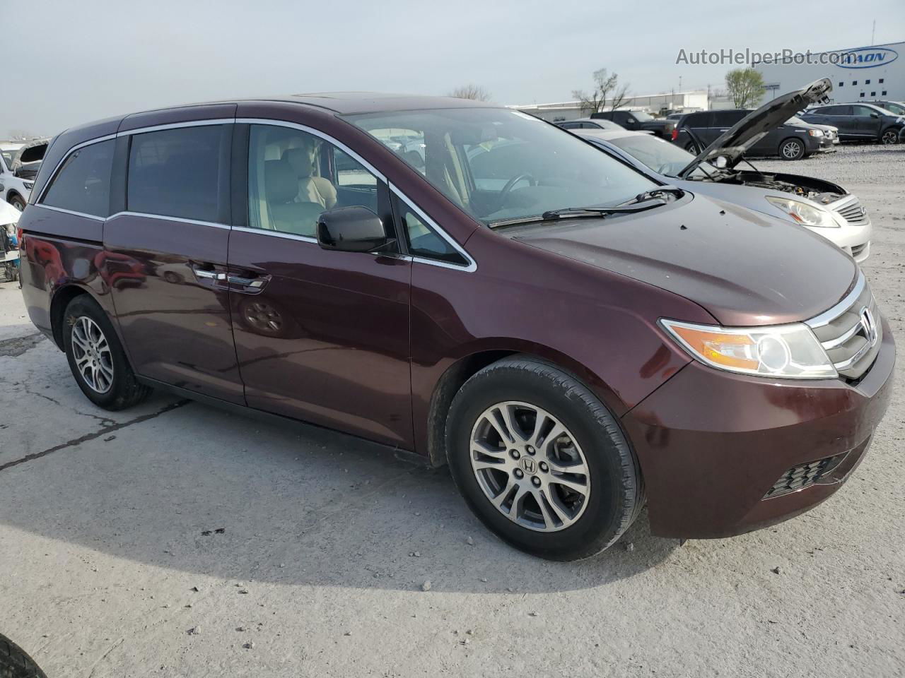 2013 Honda Odyssey Exl Burgundy vin: 5FNRL5H67DB050437