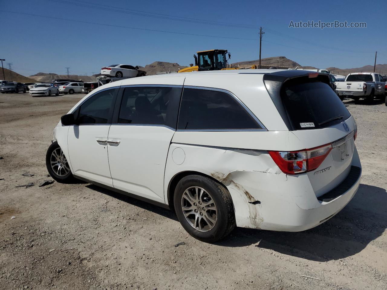 2013 Honda Odyssey Exl White vin: 5FNRL5H68DB043030