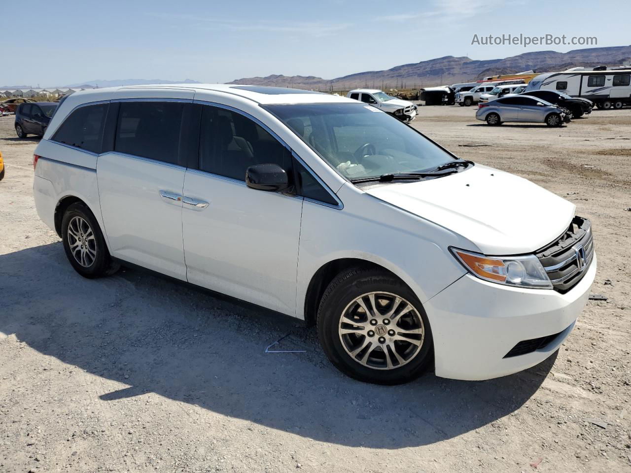 2013 Honda Odyssey Exl White vin: 5FNRL5H68DB043030