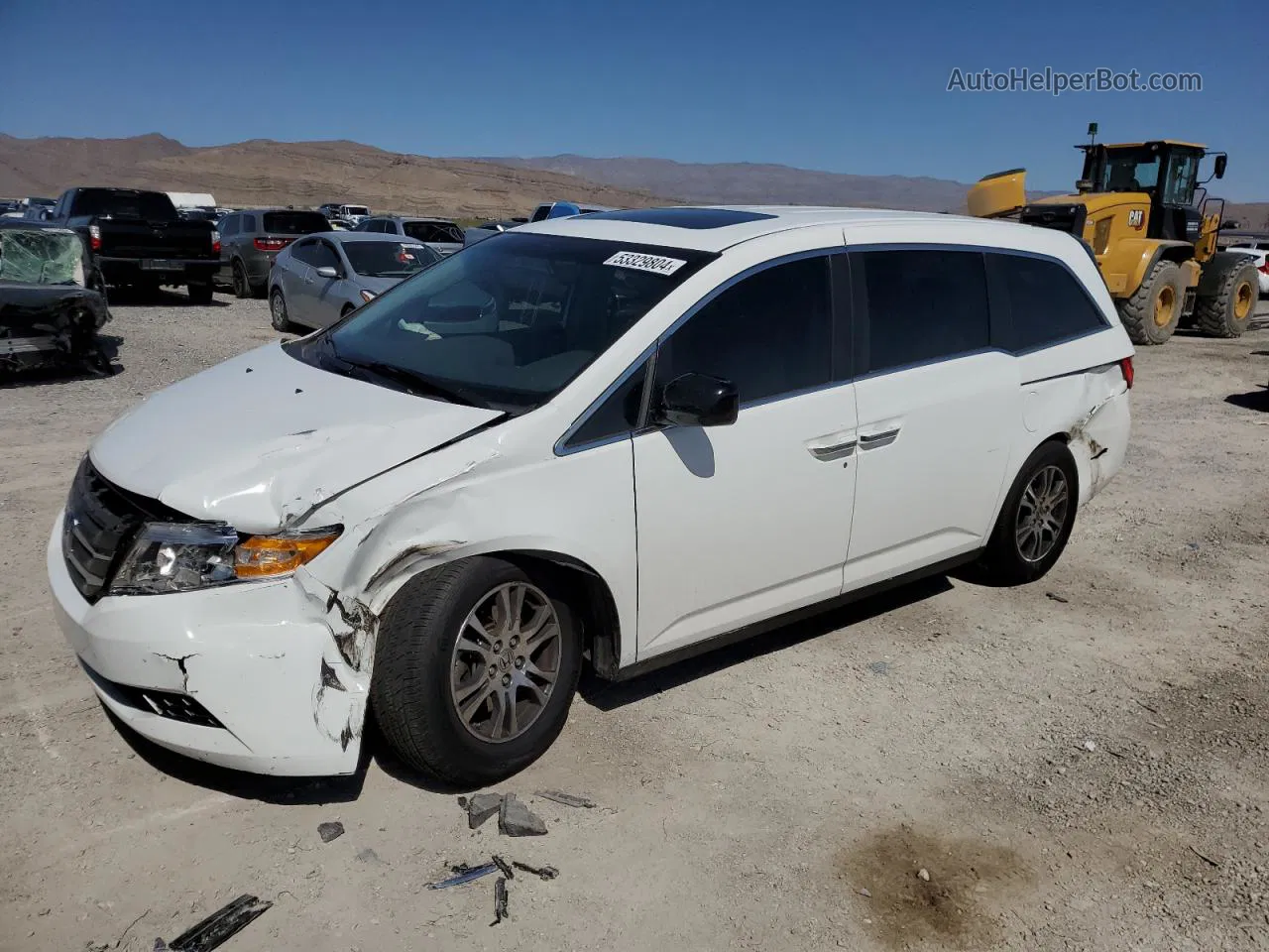 2013 Honda Odyssey Exl White vin: 5FNRL5H68DB043030