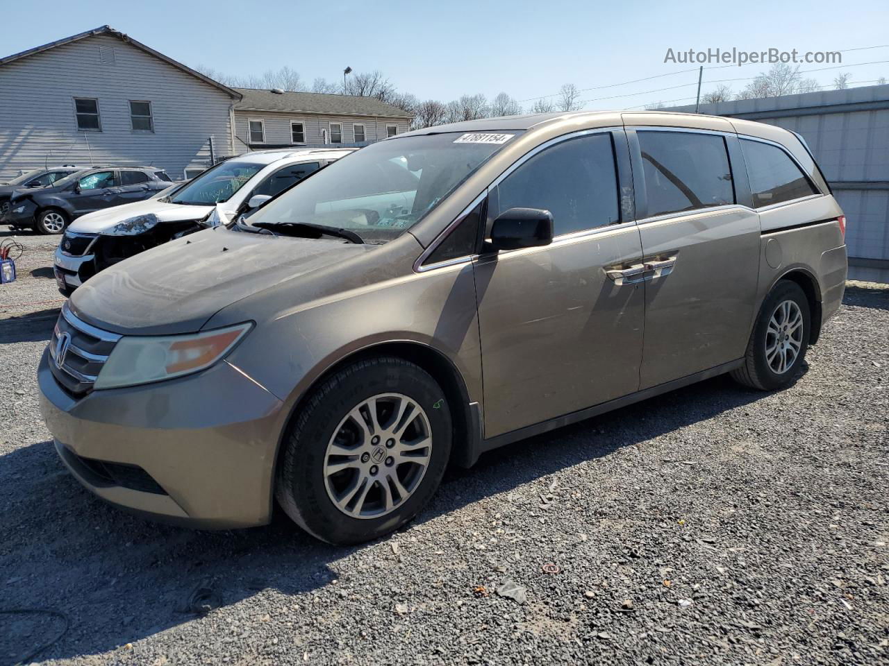 2013 Honda Odyssey Exl Желто-коричневый vin: 5FNRL5H69DB031811