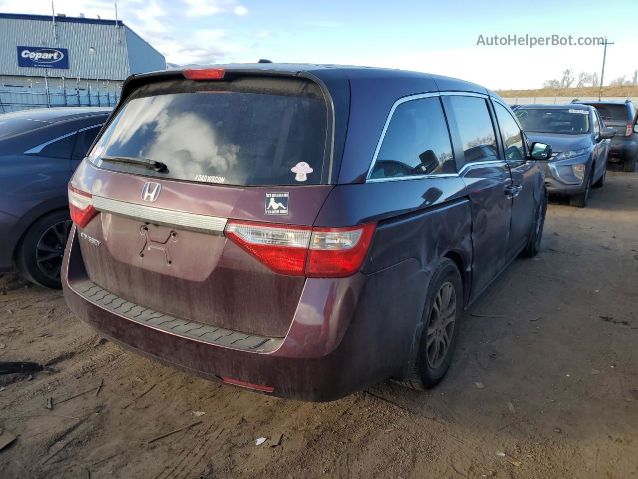 2013 Honda Odyssey Exl Burgundy vin: 5FNRL5H69DB040329