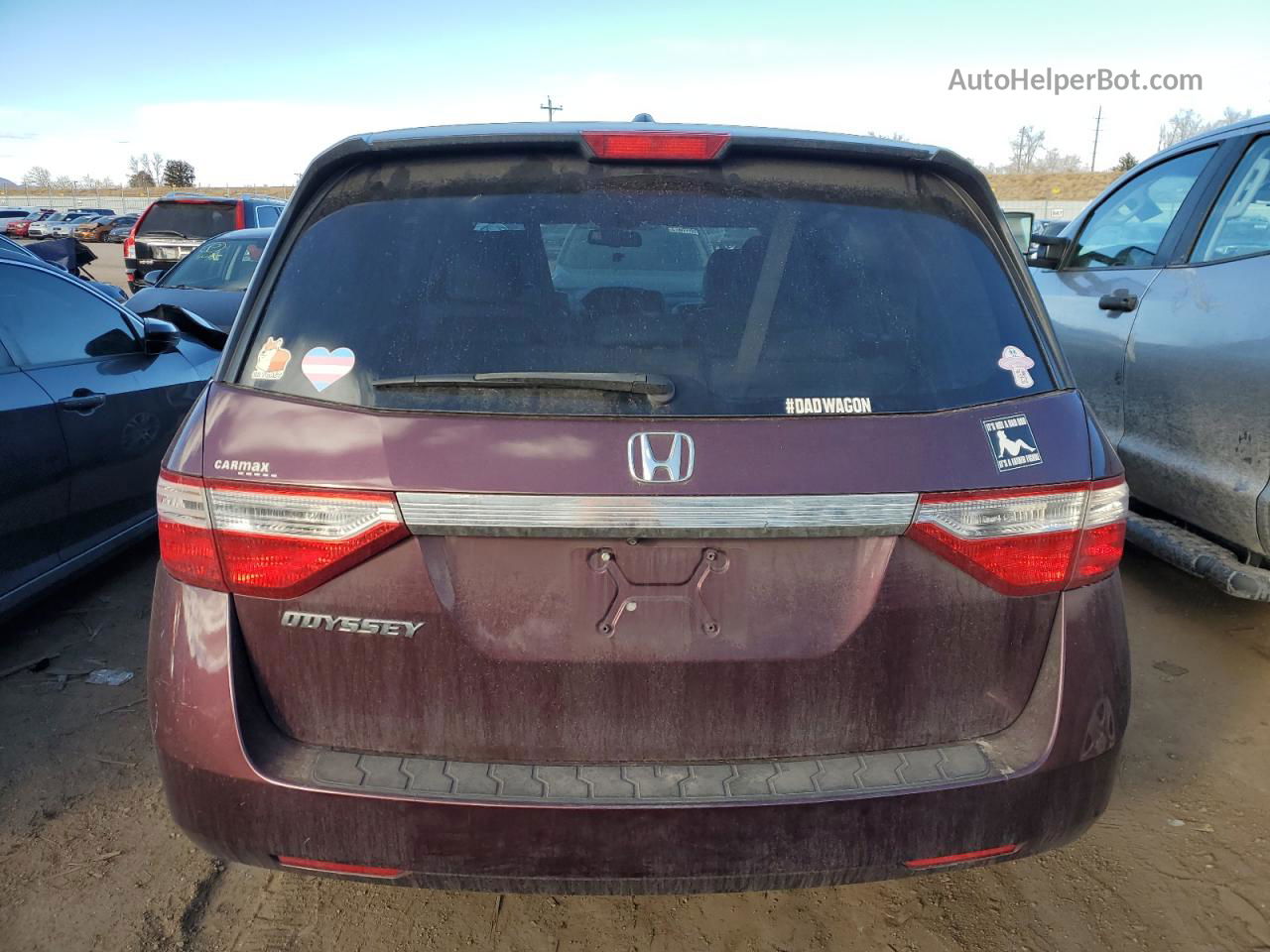 2013 Honda Odyssey Exl Burgundy vin: 5FNRL5H69DB040329