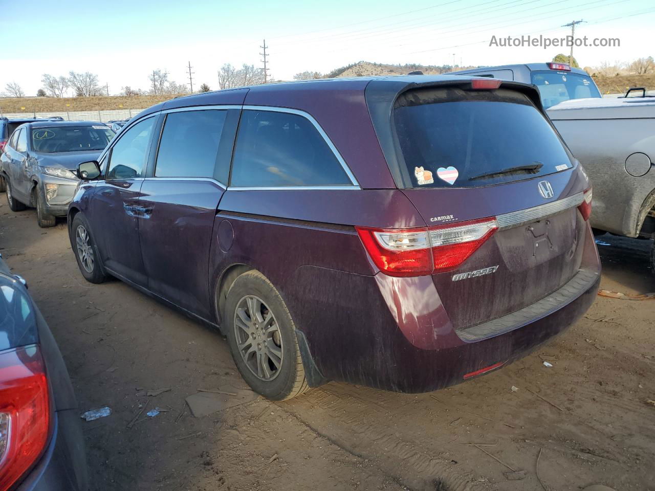 2013 Honda Odyssey Exl Burgundy vin: 5FNRL5H69DB040329