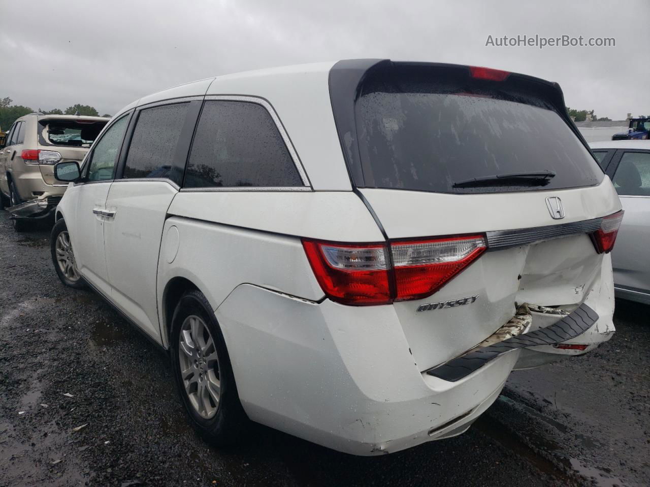 2013 Honda Odyssey Exl White vin: 5FNRL5H69DB059866