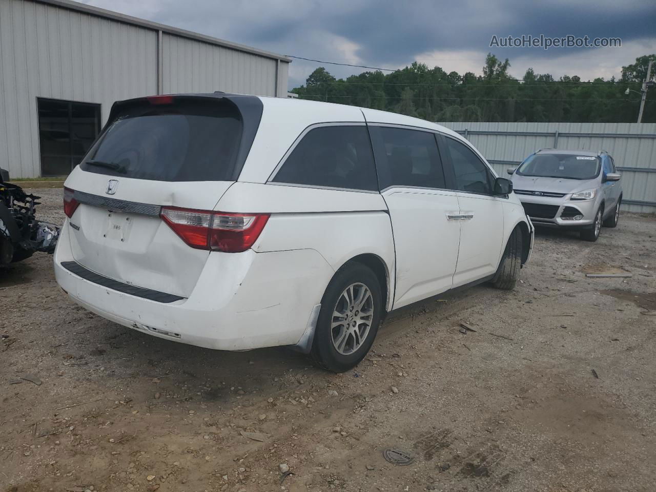 2013 Honda Odyssey Exl White vin: 5FNRL5H69DB072360