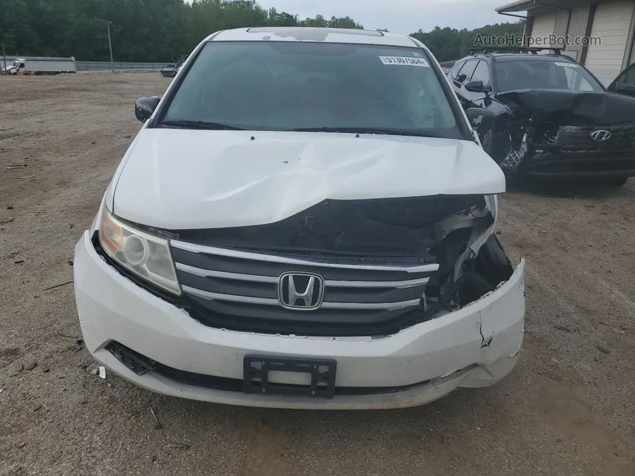 2013 Honda Odyssey Exl White vin: 5FNRL5H69DB072360