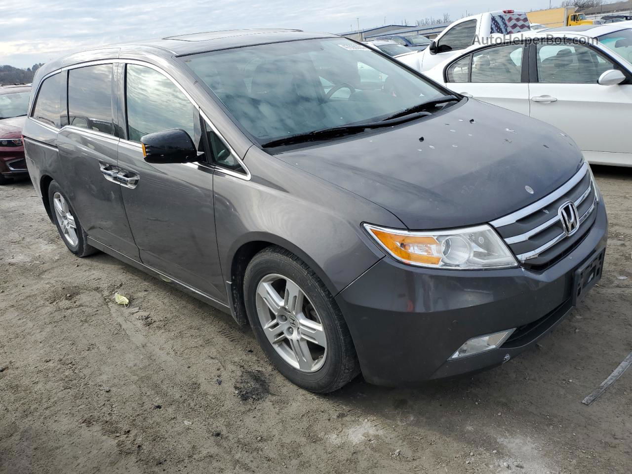 2013 Honda Odyssey Touring Gray vin: 5FNRL5H94DB036506