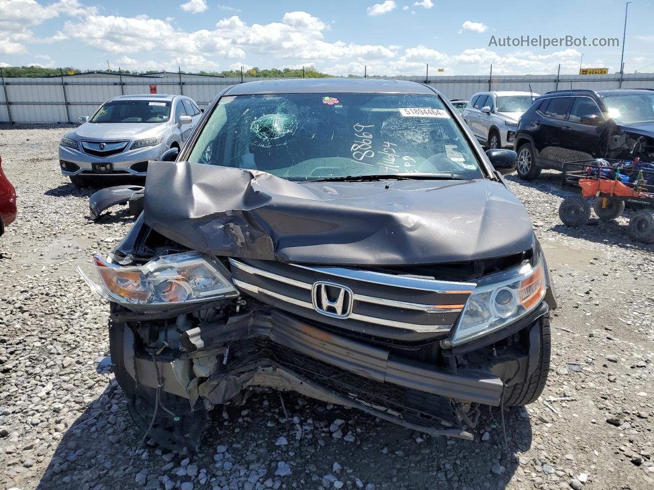 2013 Honda Odyssey Touring Gray vin: 5FNRL5H94DB054553