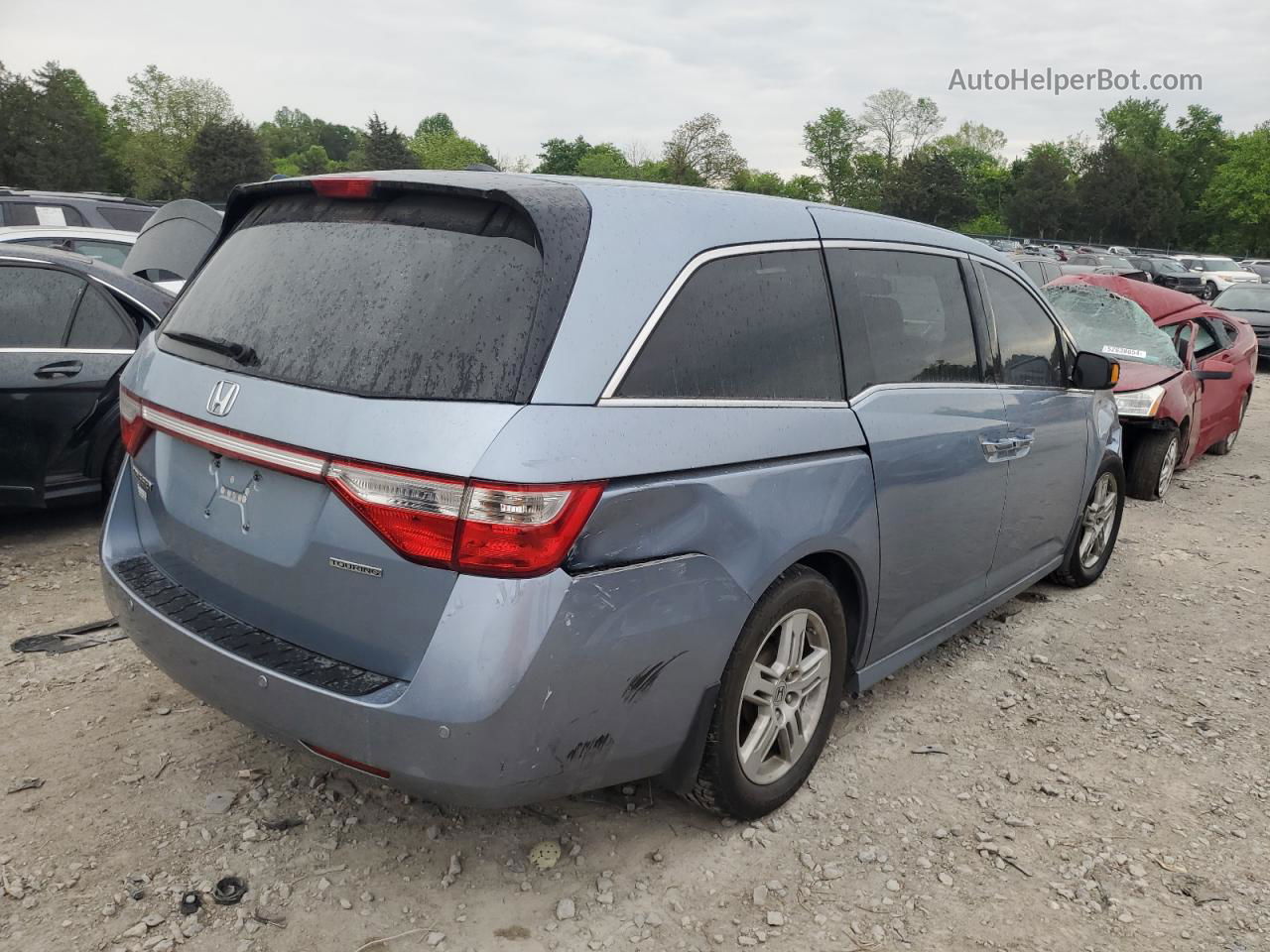 2013 Honda Odyssey Touring Blue vin: 5FNRL5H96DB068101