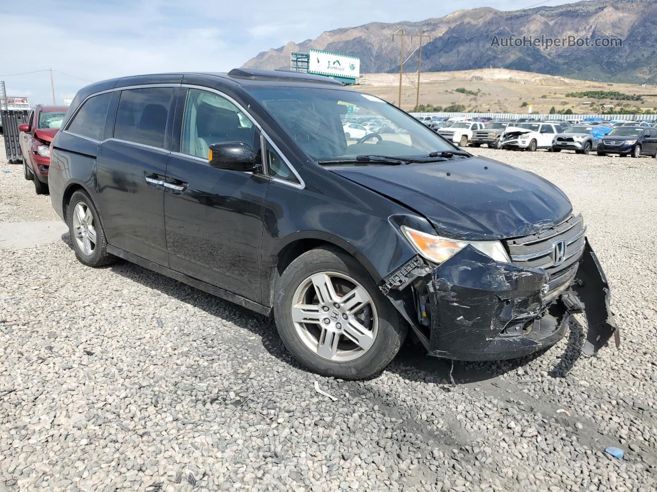 2013 Honda Odyssey Touring Black vin: 5FNRL5H98DB003203