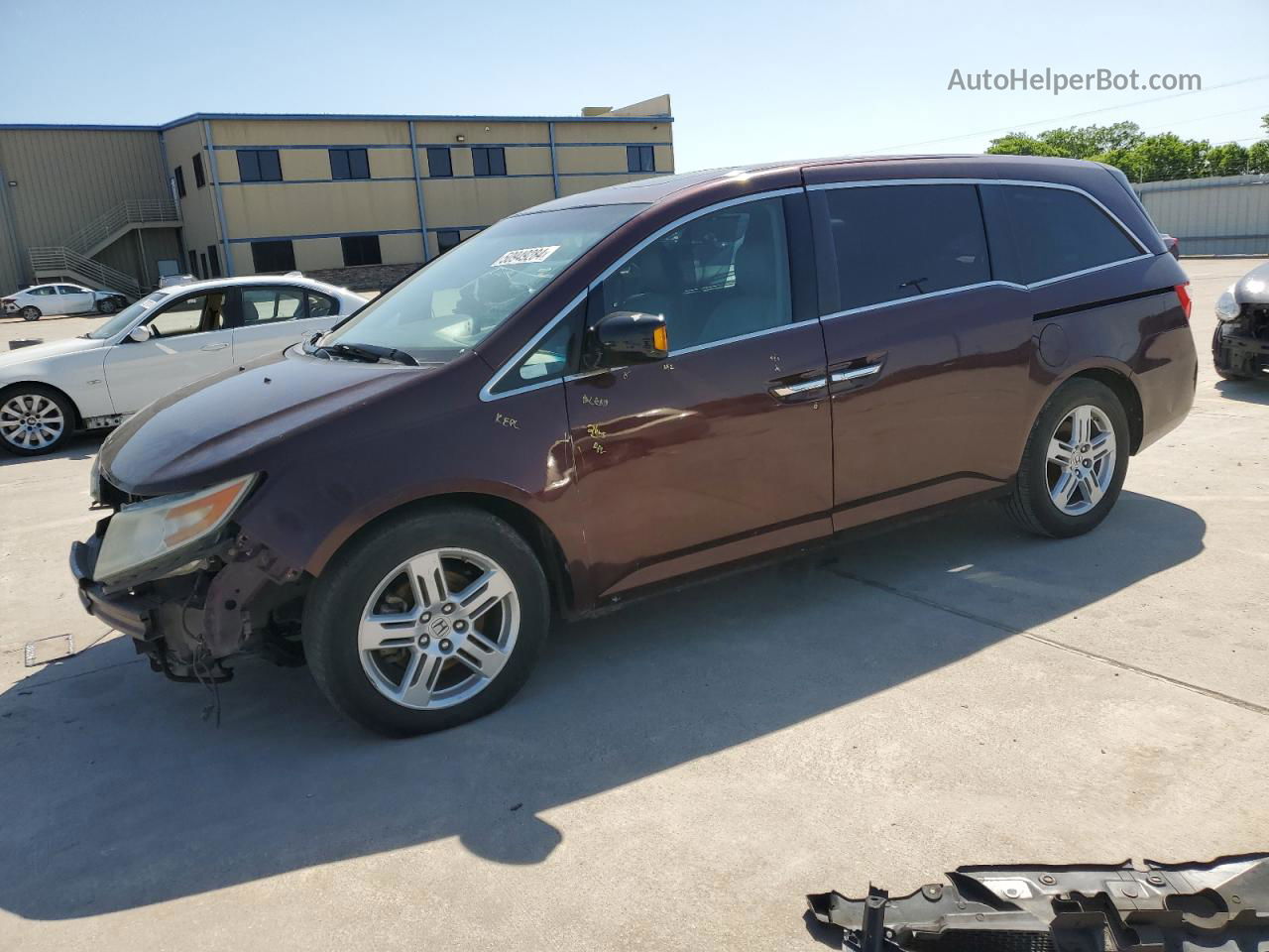 2013 Honda Odyssey Touring Бордовый vin: 5FNRL5H9XDB054749