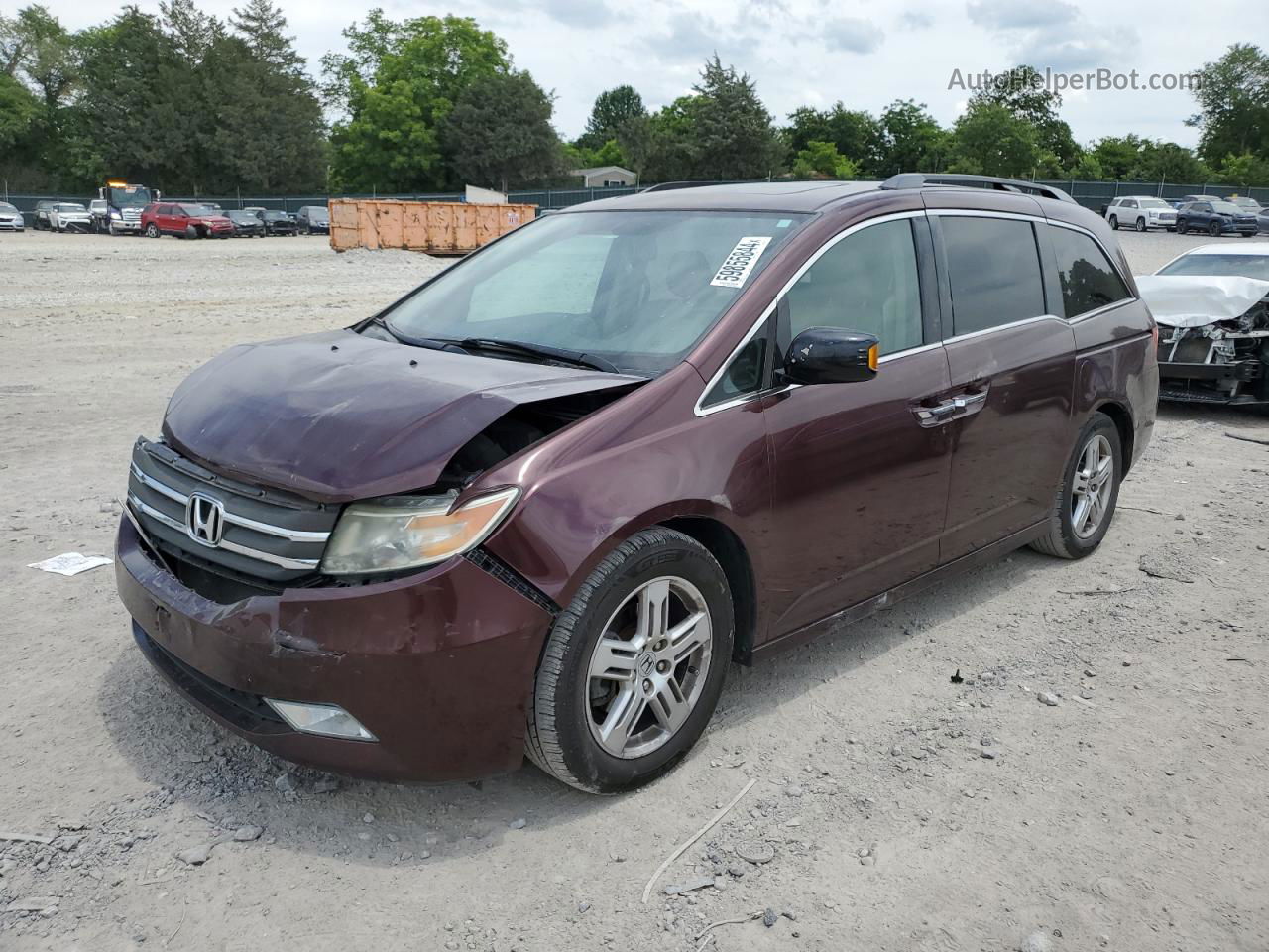 2013 Honda Odyssey Touring Burgundy vin: 5FNRL5H9XDB063161