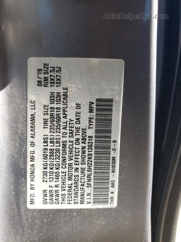 2019 Honda Odyssey Lx Silver vin: 5FNRL6H22KB136318