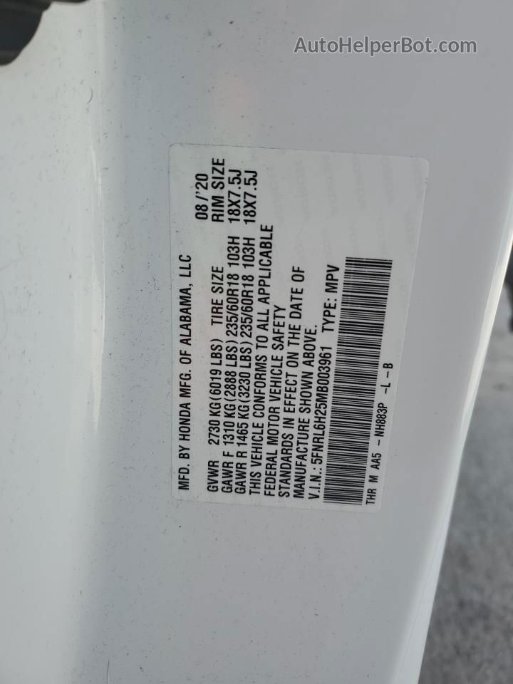 2021 Honda Odyssey Lx White vin: 5FNRL6H25MB003961