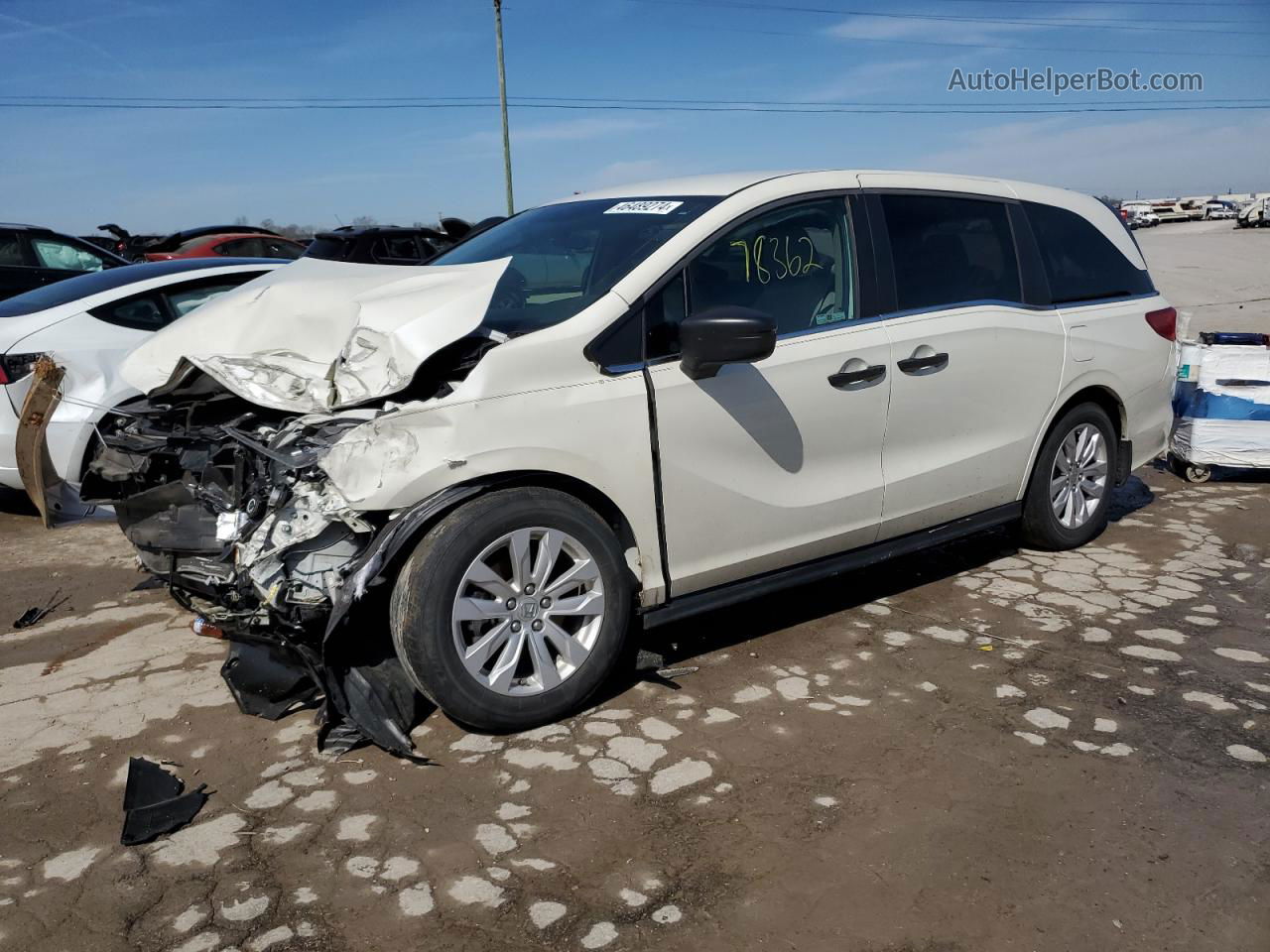 2019 Honda Odyssey Lx White vin: 5FNRL6H26KB005604