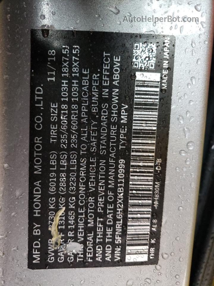 2019 Honda Odyssey Lx Gray vin: 5FNRL6H2XKB110999