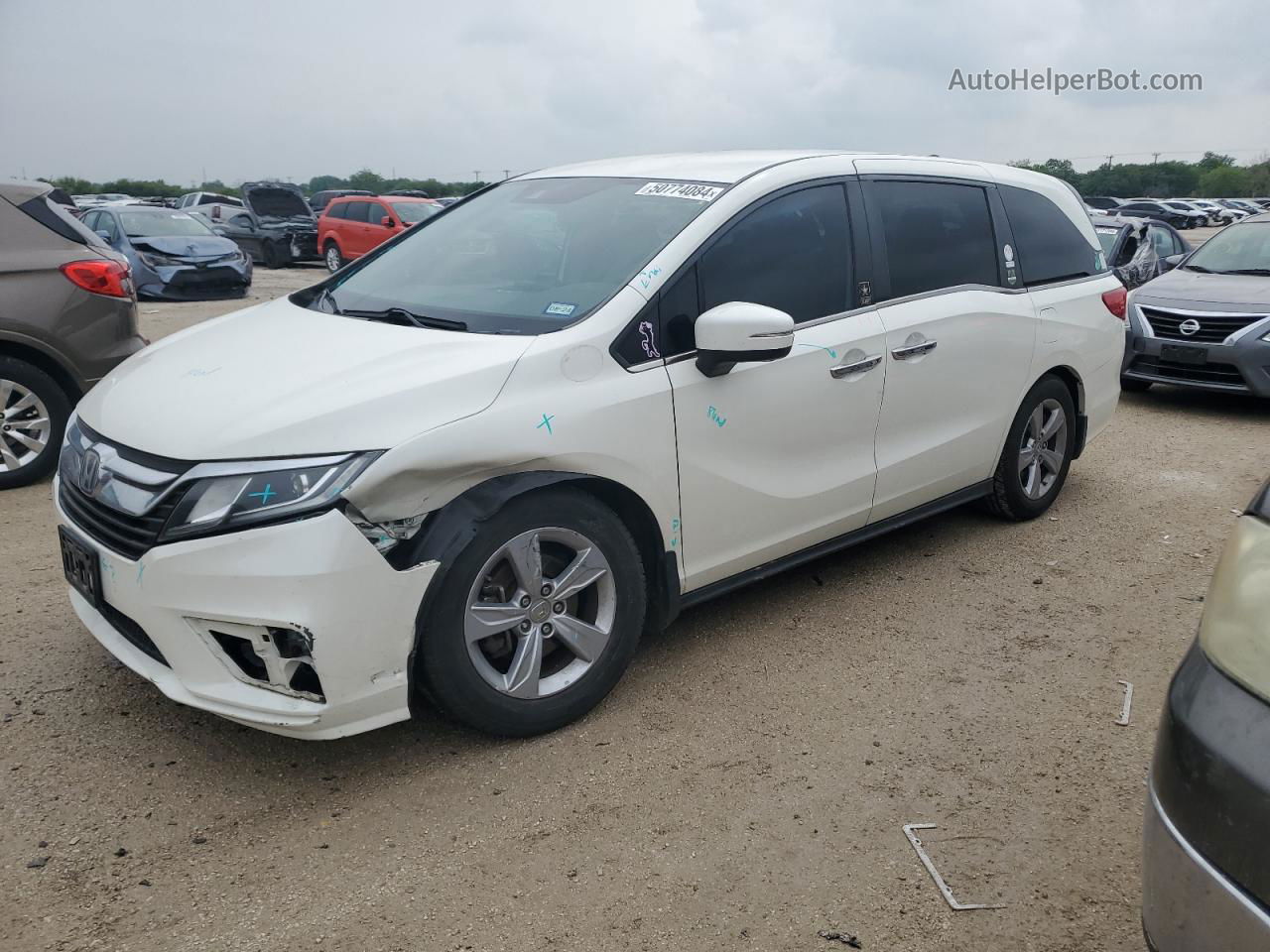 2019 Honda Odyssey Ex White vin: 5FNRL6H50KB025597