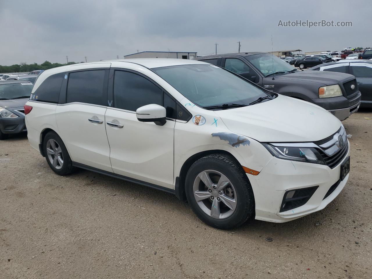 2019 Honda Odyssey Ex White vin: 5FNRL6H50KB025597