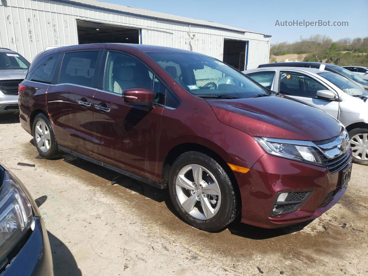 2019 Honda Odyssey Ex Бордовый vin: 5FNRL6H50KB111332