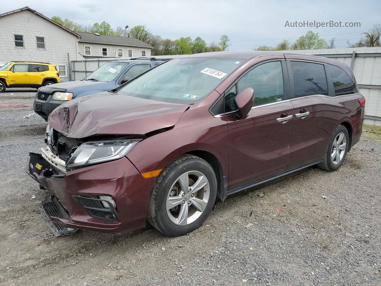 2019 Honda Odyssey Ex Бордовый vin: 5FNRL6H51KB060049