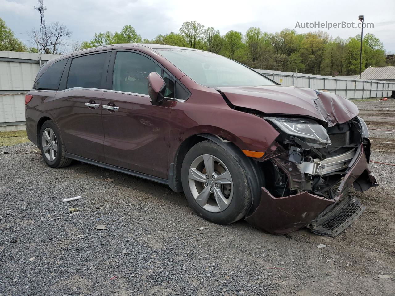 2019 Honda Odyssey Ex Бордовый vin: 5FNRL6H51KB060049