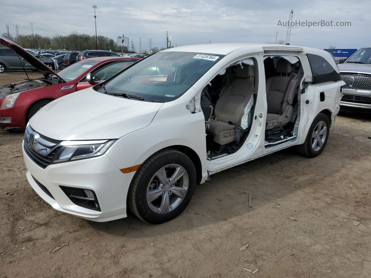 2019 Honda Odyssey Ex White vin: 5FNRL6H53KB089830