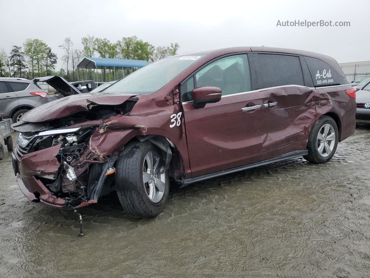 2019 Honda Odyssey Ex Burgundy vin: 5FNRL6H53KB096440