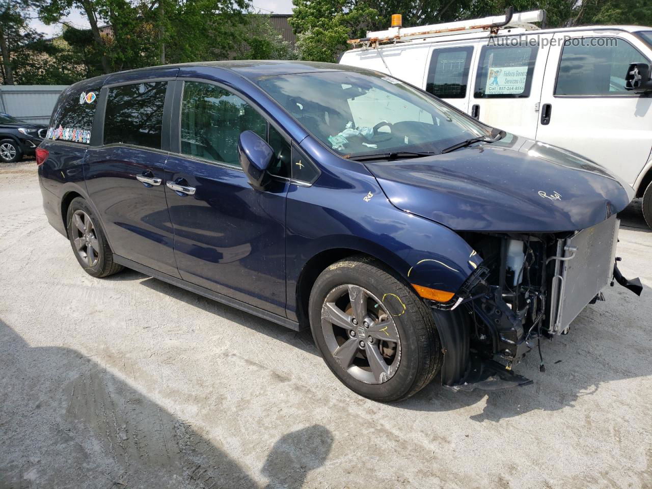 2021 Honda Odyssey Ex Blue vin: 5FNRL6H53MB041747