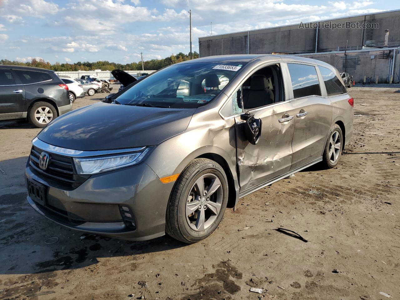 2021 Honda Odyssey Ex Gray vin: 5FNRL6H53MB043725