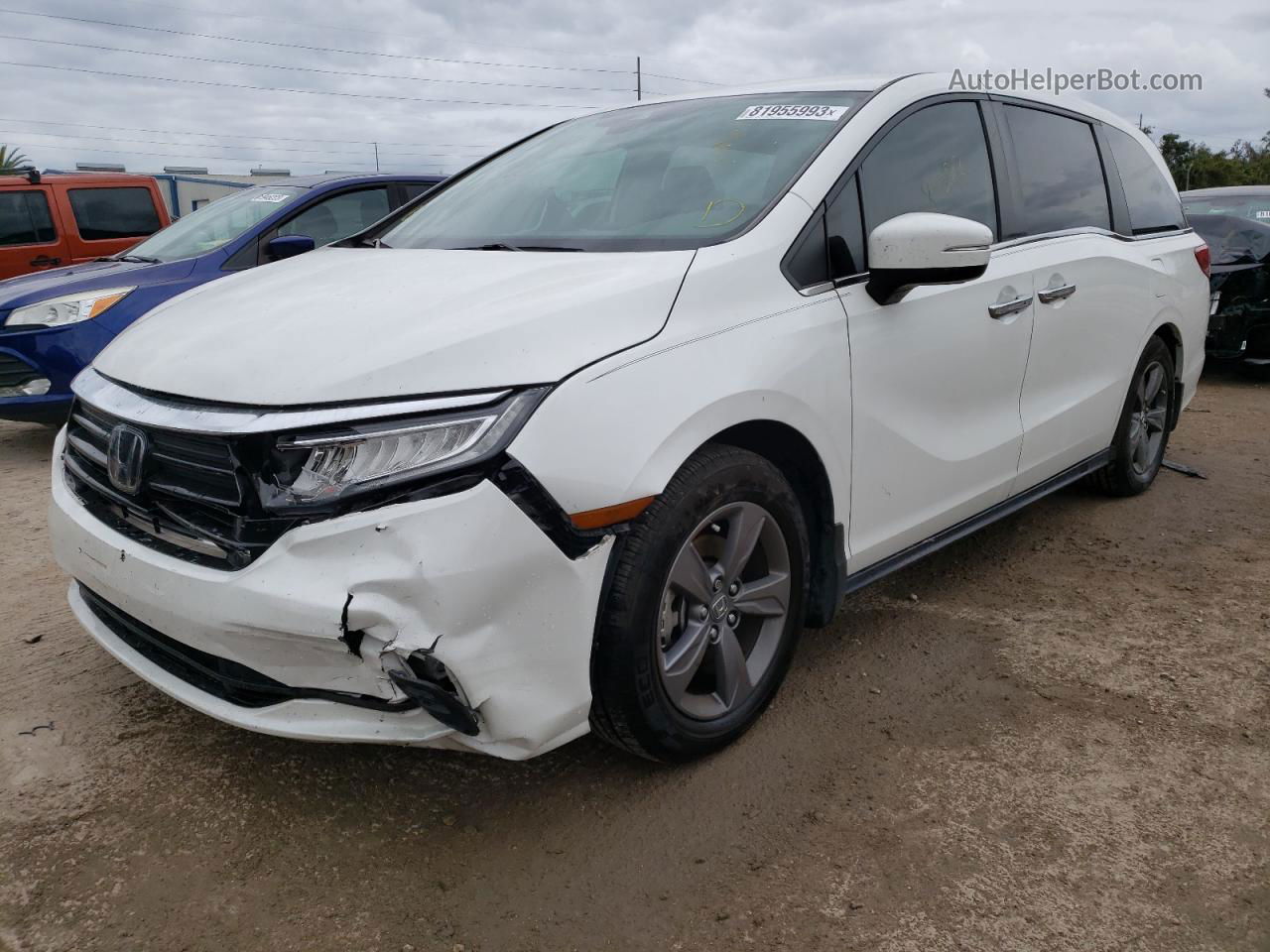 2021 Honda Odyssey Ex White vin: 5FNRL6H54MB044527