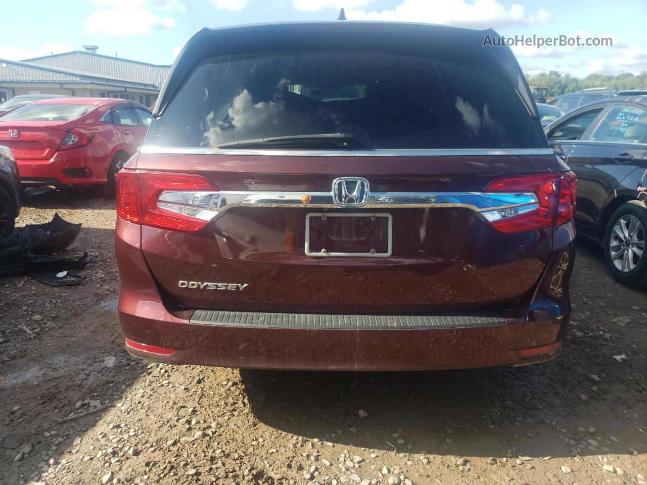 2019 Honda Odyssey Ex Burgundy vin: 5FNRL6H58KB073865