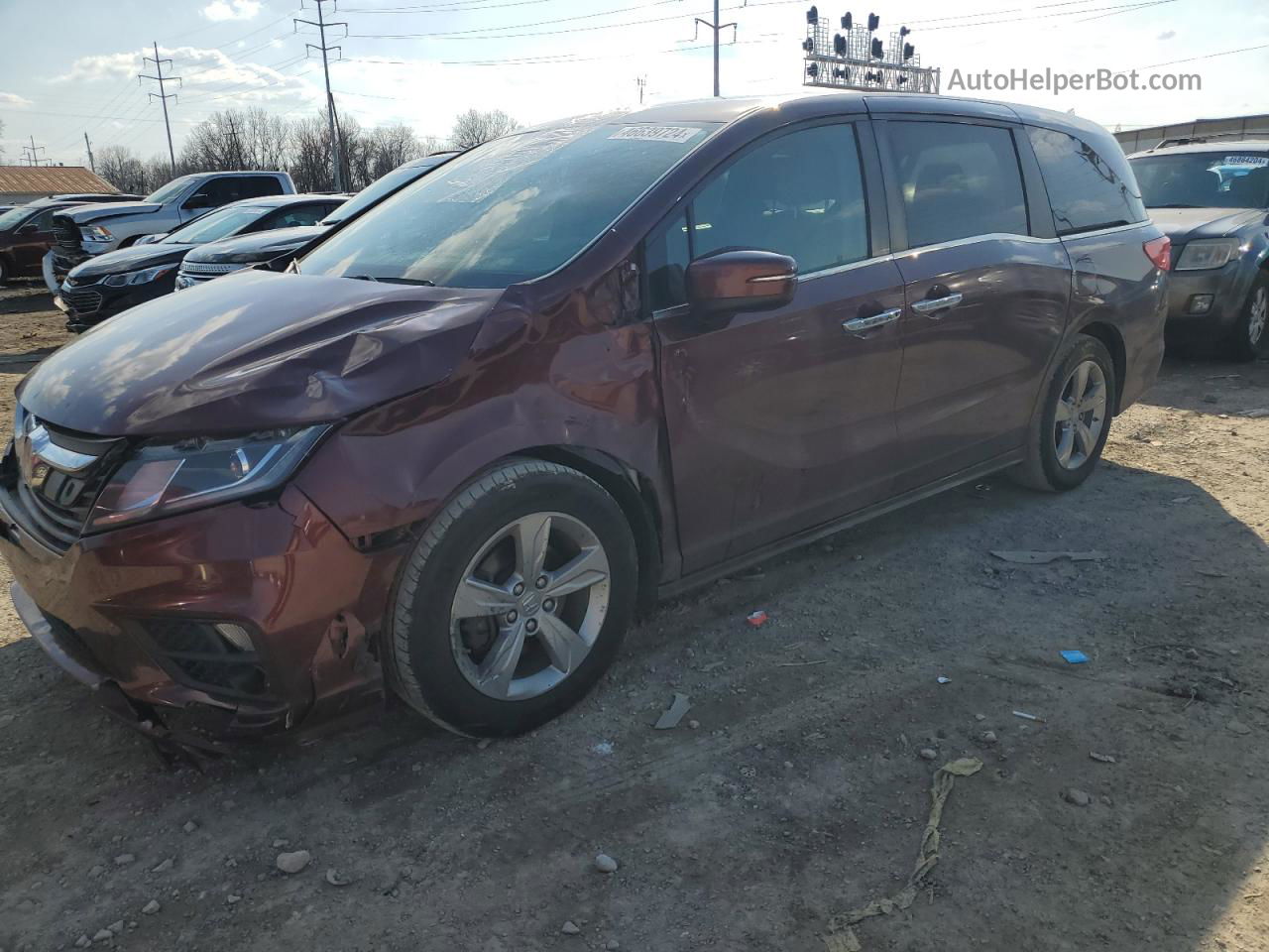 2020 Honda Odyssey Ex Бордовый vin: 5FNRL6H58LB063595