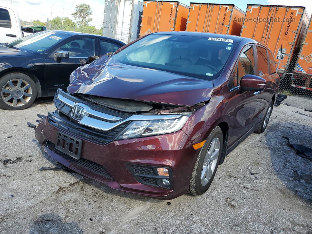 2020 Honda Odyssey Exl Maroon vin: 5FNRL6H70LB063477