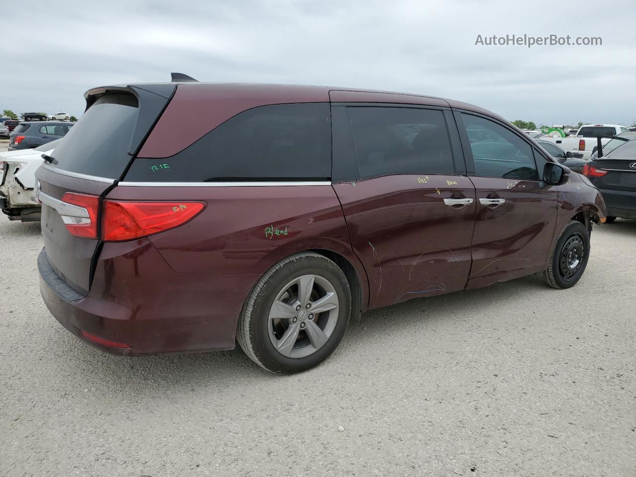 2019 Honda Odyssey Exl Burgundy vin: 5FNRL6H71KB015937