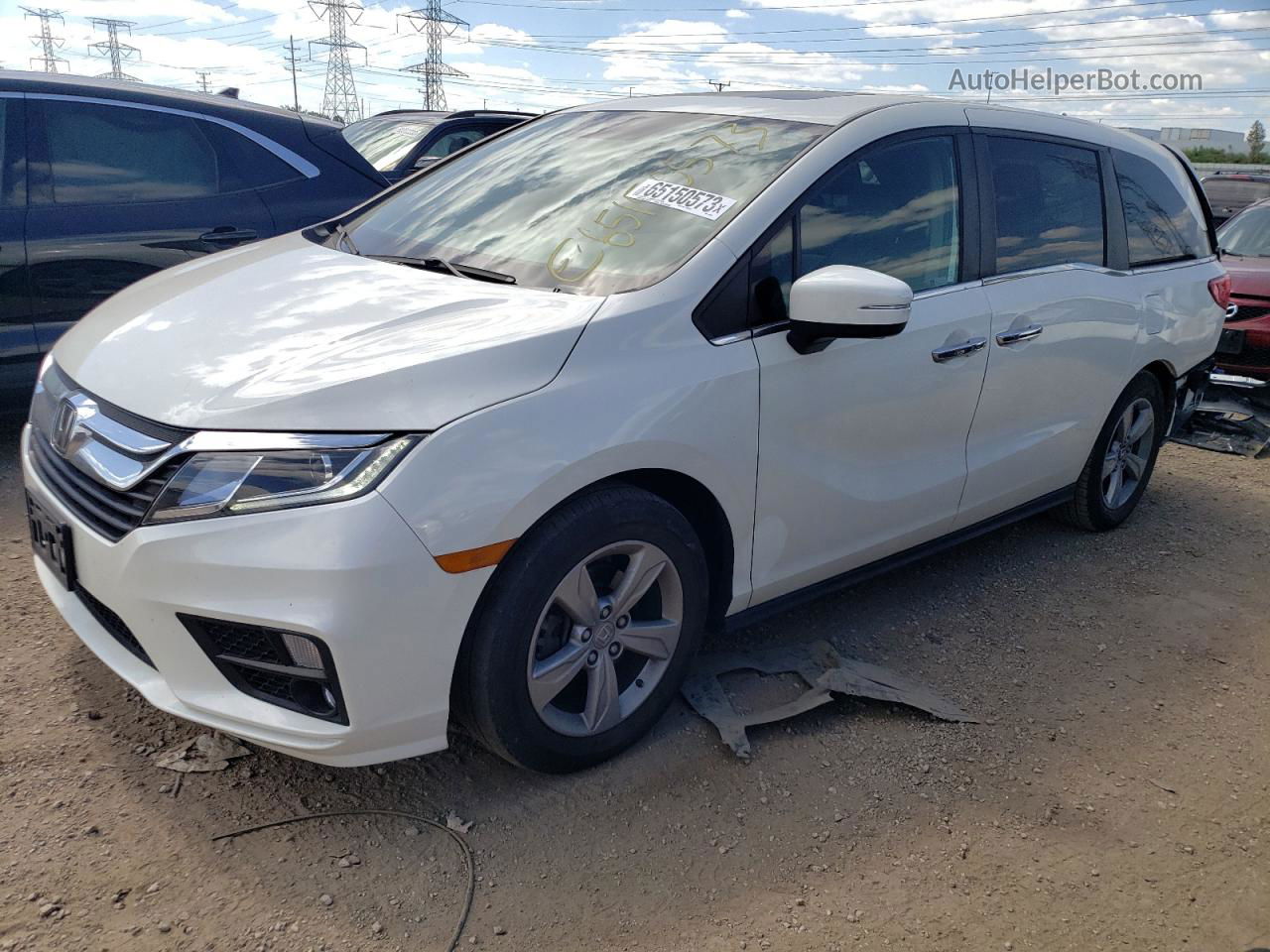 2019 Honda Odyssey Exl White vin: 5FNRL6H71KB104911