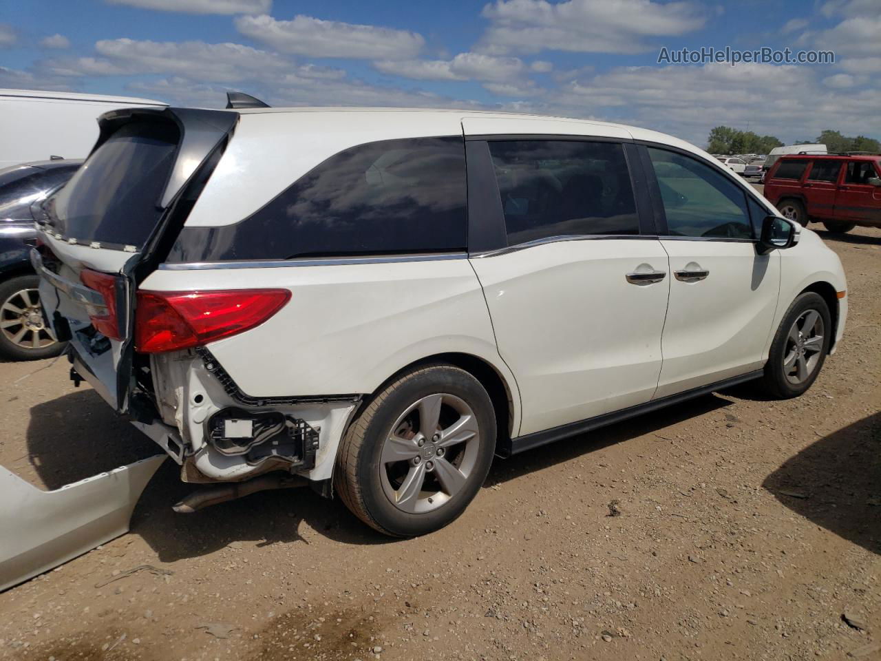 2019 Honda Odyssey Exl White vin: 5FNRL6H71KB104911