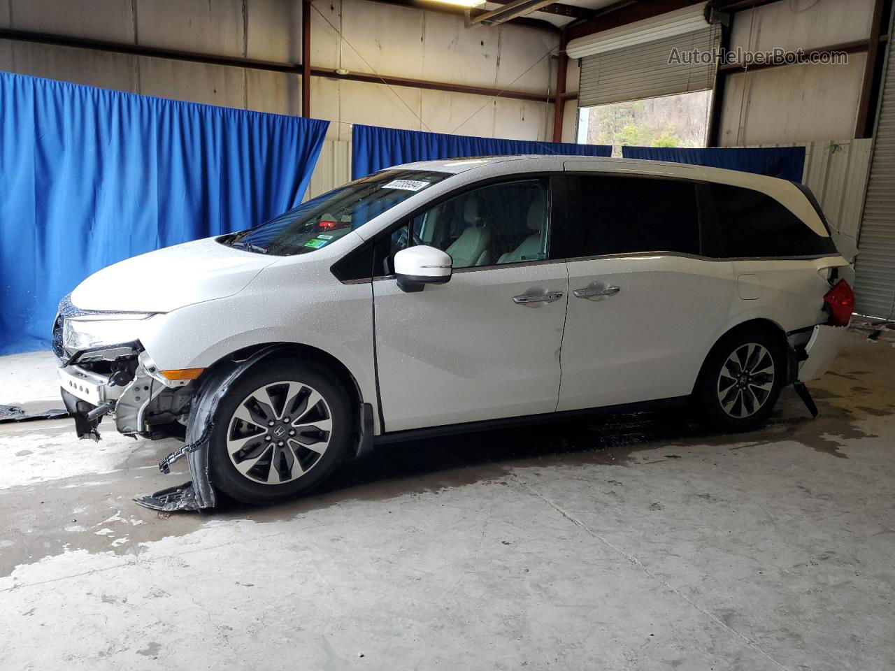 2021 Honda Odyssey Exl White vin: 5FNRL6H71MB024172