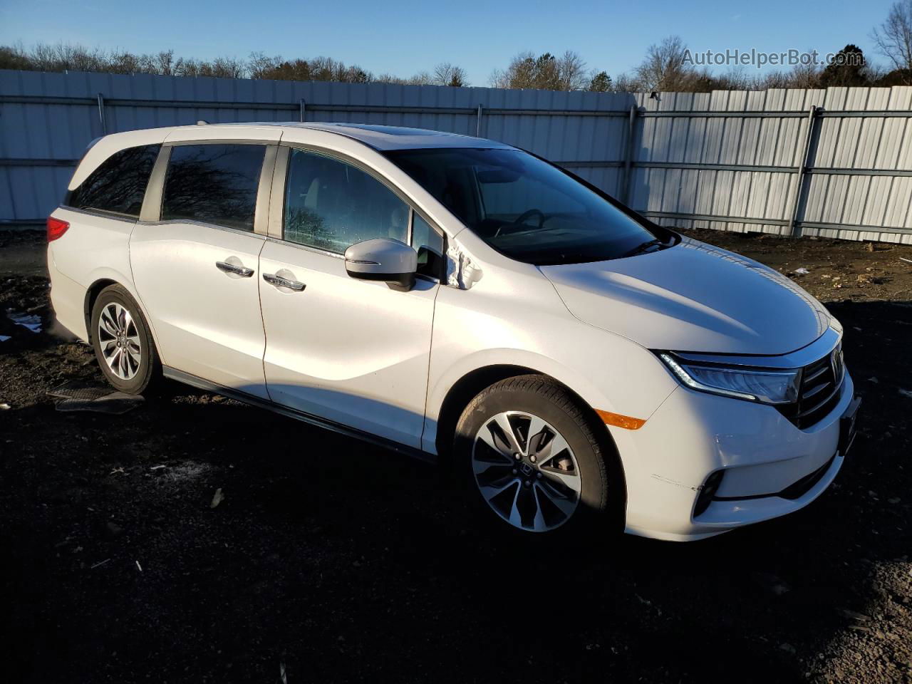 2021 Honda Odyssey Exl White vin: 5FNRL6H71MB024320