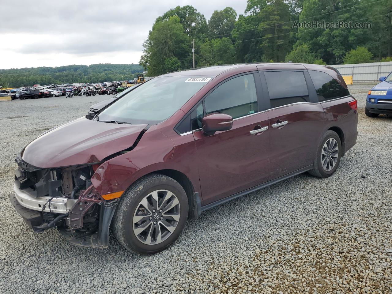 2021 Honda Odyssey Exl Burgundy vin: 5FNRL6H73MB026618