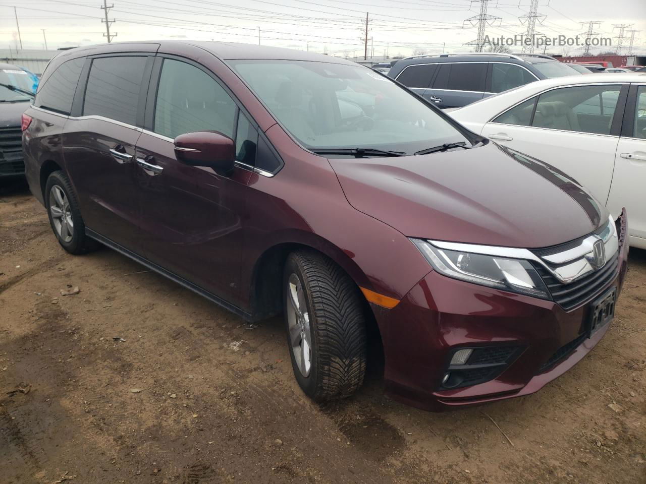 2019 Honda Odyssey Exl Темно-бордовый vin: 5FNRL6H74KB123128